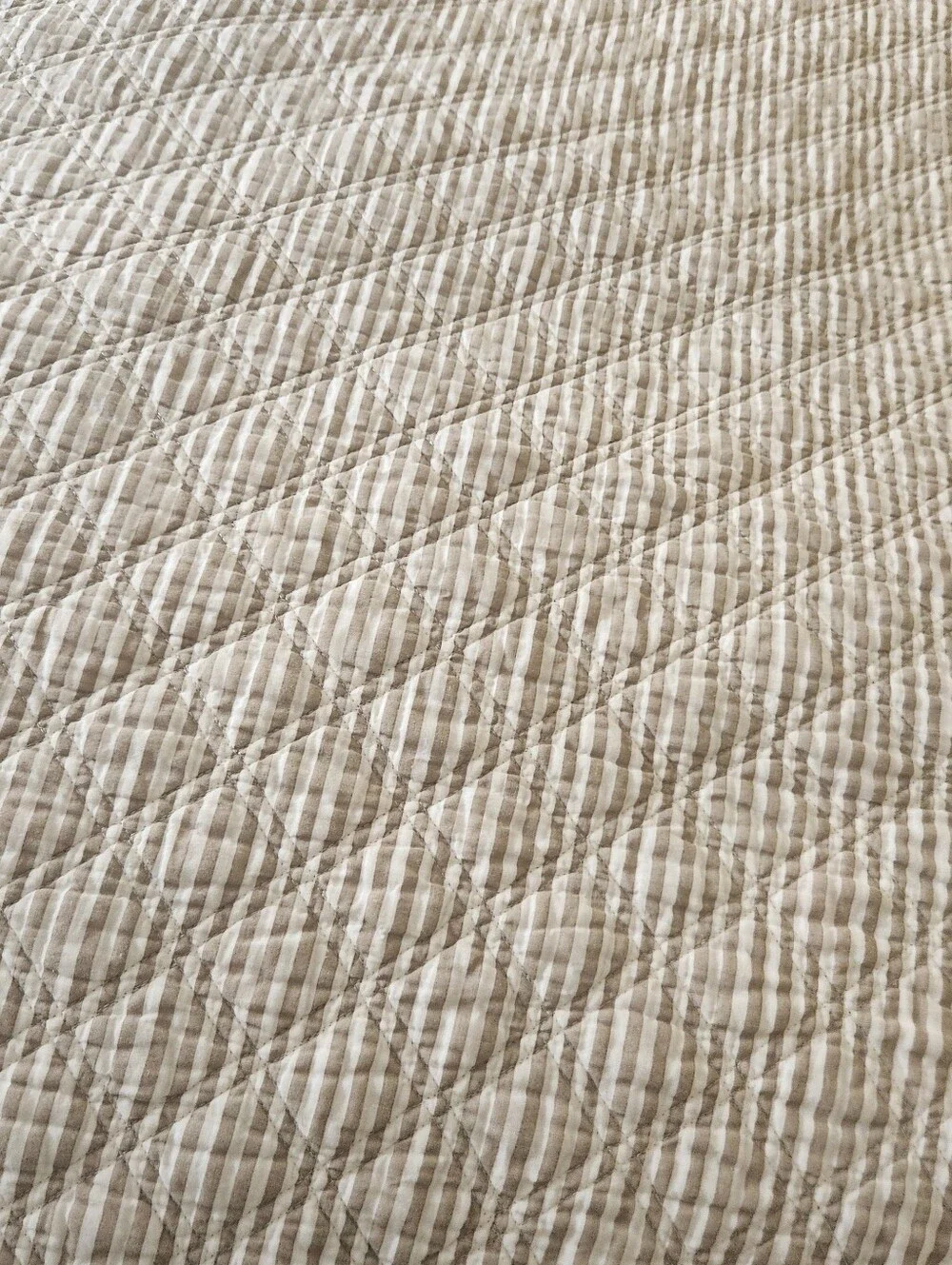 Seashell Quilt 1 Sham Queen La Mer Ocean Beige White Cottage Beachy 86 x 90